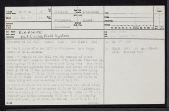 Blairmore, NC70SW 6, Ordnance Survey index card, page number 1, Recto