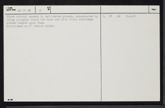 Torran Dubhach, NC70SW 8, Ordnance Survey index card, page number 2, Verso