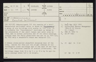 Gobernuisgach, NC71NE 3, Ordnance Survey index card, page number 1, Recto