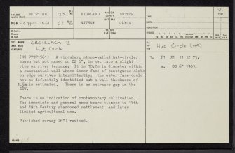 Croislach, NC71NE 23, Ordnance Survey index card, page number 1, Recto