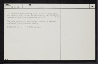 Cnoc An Luib Bhig, NC71NW 1, Ordnance Survey index card, page number 2, Verso