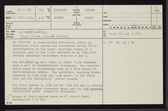 Sciberscross, NC71SE 32, Ordnance Survey index card, page number 1, Recto