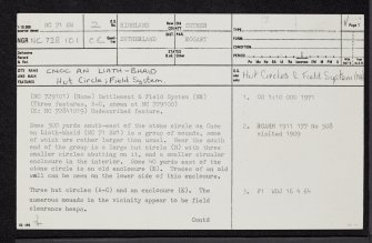 Cnoc An Liath-Bhaid, NC71SW 2, Ordnance Survey index card, page number 1, Recto