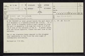 Cnoc Na H-Uidhe, NC73NW 5, Ordnance Survey index card, page number 1, Recto