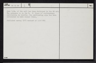 Achnabourin, NC75NW 1, Ordnance Survey index card, page number 2, Verso