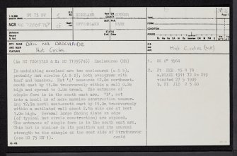 Dail Na Drochaide, NC75NW 5, Ordnance Survey index card, page number 1, Recto