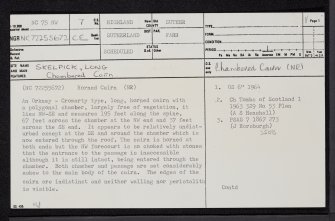 Skelpick, Long, NC75NW 7, Ordnance Survey index card, page number 1, Recto