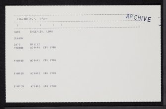 Skelpick, Long, NC75NW 7, Ordnance Survey index card, Recto