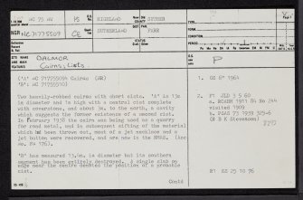 Dalmor, NC75NW 15, Ordnance Survey index card, page number 1, Recto