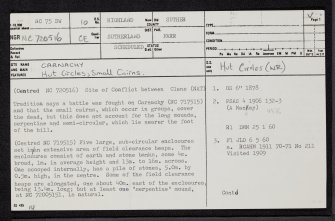 Carnachy, NC75SW 10, Ordnance Survey index card, page number 1, Recto