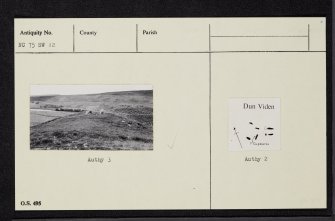 Dun Viden, NC75SW 12, Ordnance Survey index card, Recto