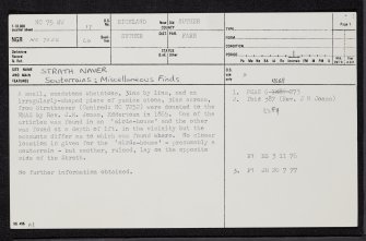 Strath Naver, NC75SW 17, Ordnance Survey index card, page number 1, Recto