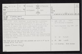 Chealamy, NC75SW 67, Ordnance Survey index card, page number 1, Recto