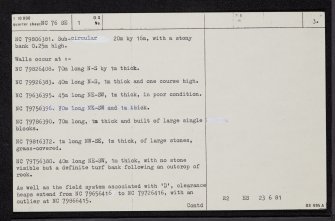 Armadale Burn, NC76SE 1, Ordnance Survey index card, page number 3, Recto