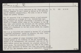 Armadale Burn, NC76SE 1, Ordnance Survey index card, page number 4, Verso