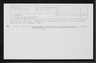 Armadale, NC76SE 17, Ordnance Survey index card, Recto