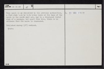 Fiscary, NC76SW 6, Ordnance Survey index card, page number 2, Verso