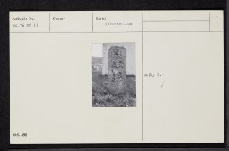 Clachan, Farr Church Of Scotland Parish Church, Cross Slab, NC76SW 11, Ordnance Survey index card, Recto