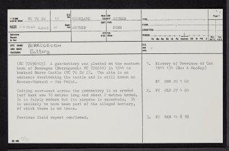 Borrogeodh, NC76SW 15, Ordnance Survey index card, page number 1, Recto