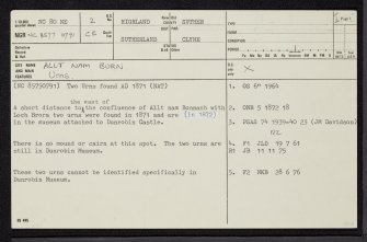 Allt Nam Burn, NC80NE 2, Ordnance Survey index card, page number 1, Recto