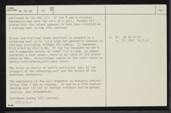 Eilean Nam Faoileag, NC80NE 8, Ordnance Survey index card, page number 2, Verso