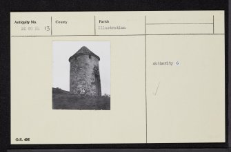 Clynekirkton, Parish Church, Bell Tower, NC80NE 13, Ordnance Survey index card, Recto