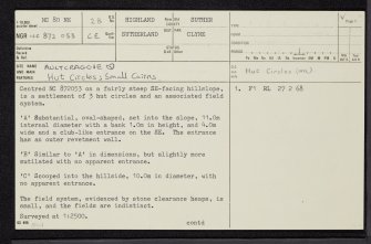 Aultcraggie, NC80NE 28, Ordnance Survey index card, page number 1, Recto