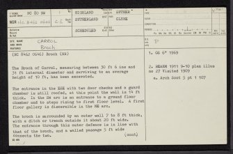 Carrol, NC80NW 1, Ordnance Survey index card, page number 1, Recto