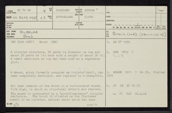 Kilbruar, NC80NW 4, Ordnance Survey index card, page number 1, Recto