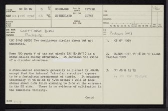 Scottarie Burn, NC80NW 8, Ordnance Survey index card, page number 1, Recto