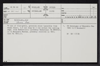 Badnellan, NC80SE 35, Ordnance Survey index card, page number 1, Recto