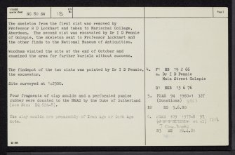 Golspie, NC80SW 18, Ordnance Survey index card, page number 2, Verso