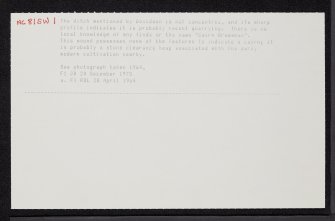 Cairn Greeanan, NC81SW 1, Ordnance Survey index card, Recto