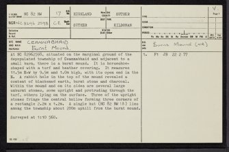 Ceannabhaid, NC82NW 17, Ordnance Survey index card, page number 1, Recto