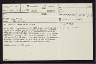 Learable, NC82SE 21, Ordnance Survey index card, page number 1, Recto