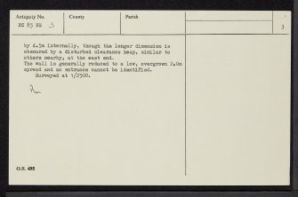 Dalhalvaig, NC85NE 3, Ordnance Survey index card, page number 3, Recto