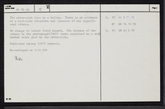 Dail A' Bhaite, NC86SW 5, Ordnance Survey index card, page number 2, Verso