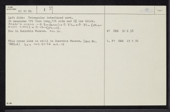 Lothbeg, NC90NE 1, Ordnance Survey index card, page number 2, Verso