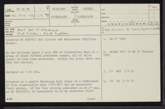 Allt An T-Salainn, NC90NW 1, Ordnance Survey index card, page number 1, Recto