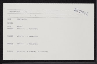 Kintradwell, NC90NW 5, Ordnance Survey index card, Recto