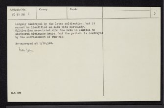 Badiepullacher, NC91NE 1, Ordnance Survey index card, page number 3, Recto