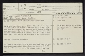 Allt Cille Pheadair, NC91NE 3, Ordnance Survey index card, page number 1, Recto