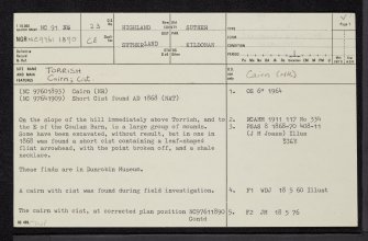 Torrish, NC91NE 23, Ordnance Survey index card, page number 1, Recto