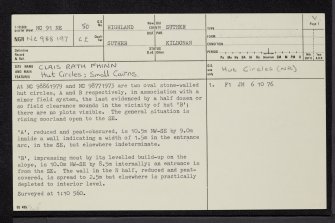 Clais Rath Fhinn, NC91NE 50, Ordnance Survey index card, page number 1, Recto