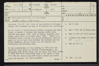 Strone Rungie, Culgower, NC91SE 1, Ordnance Survey index card, page number 1, Recto