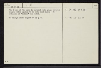 Strone Rungie, Culgower, NC91SE 1, Ordnance Survey index card, page number 2, Verso
