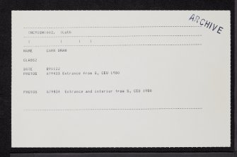 Carn Bran, NC91SW 2, Ordnance Survey index card, Recto