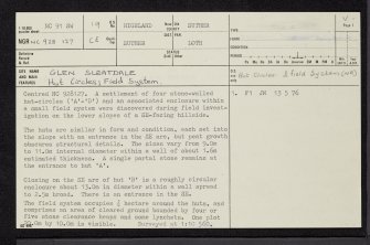 Glen Sleatdale, NC91SW 19, Ordnance Survey index card, page number 1, Recto