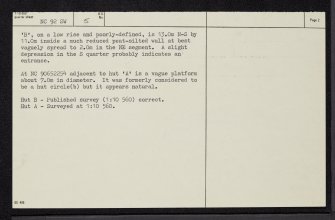 Dal-Langal, NC92SW 5, Ordnance Survey index card, page number 2, Verso
