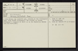 Kildonan, NC92SW 6, Ordnance Survey index card, page number 1, Recto